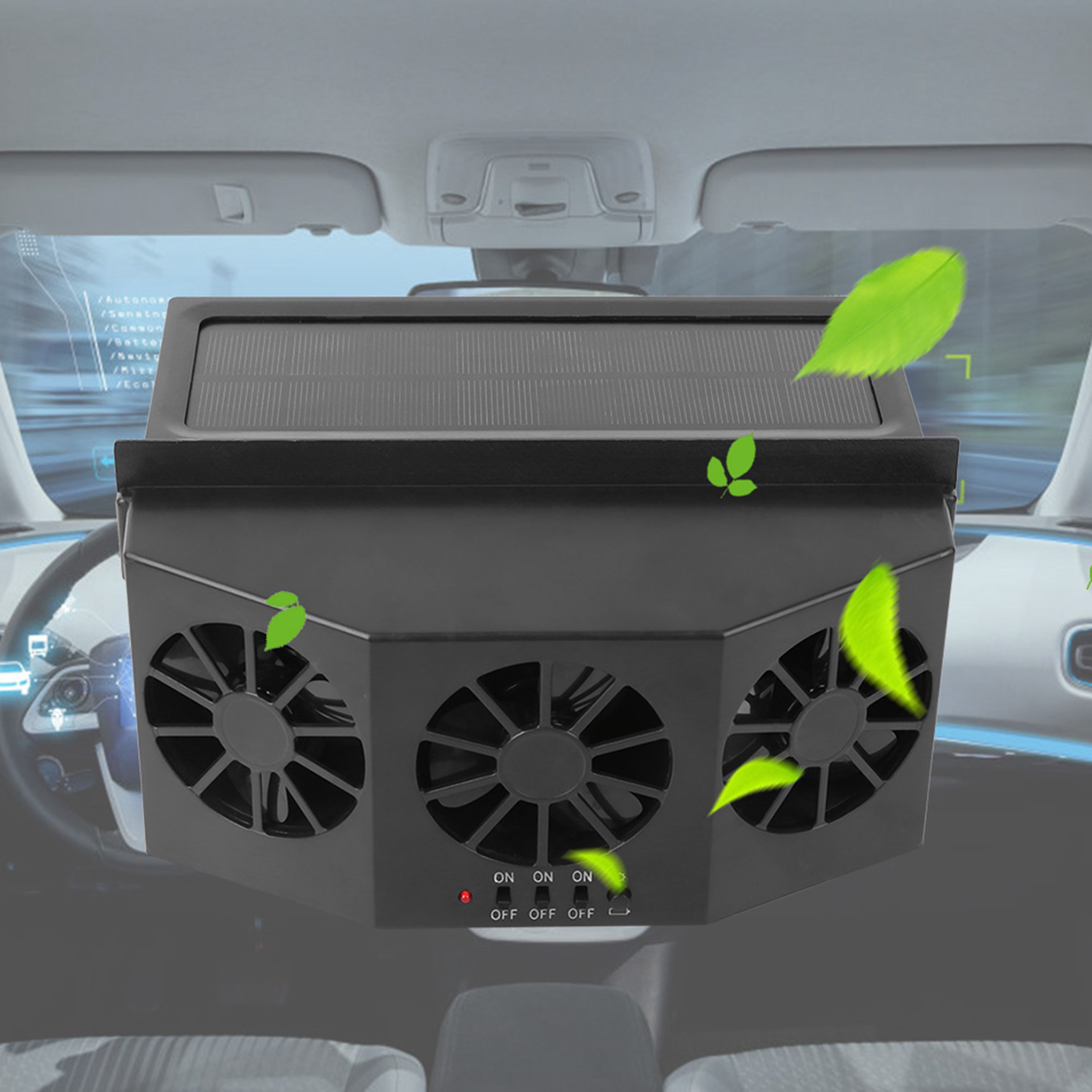 Tragbarer, Solarbetriebener Autoventilator Für Die Lüftungsöffnungen Im Auto