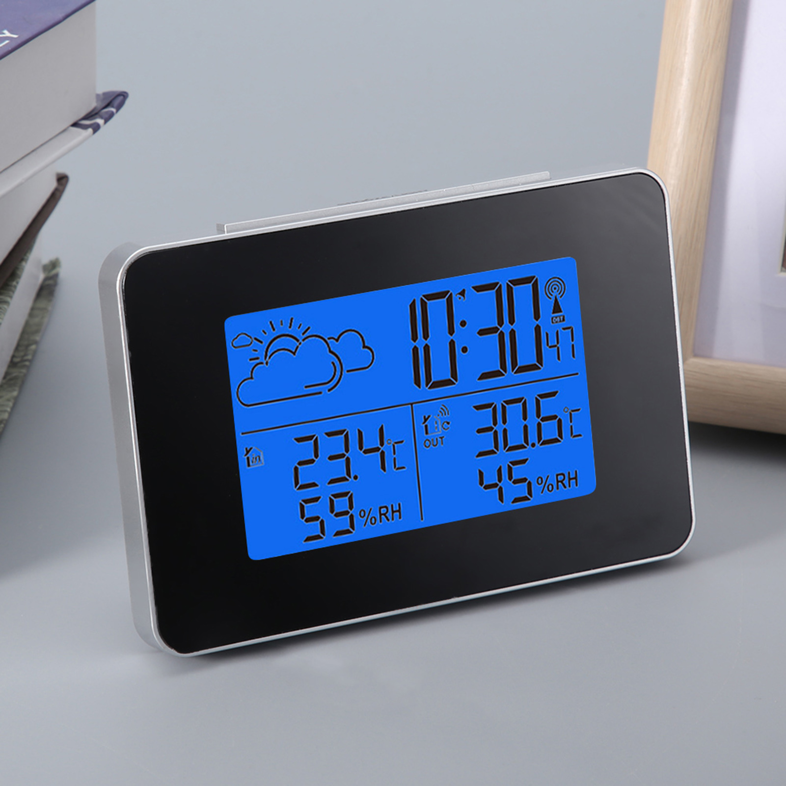 Drahtlose Lcd-wetterstation Mit Digitaler Uhr, Wecker Und Innen-/außensensor
