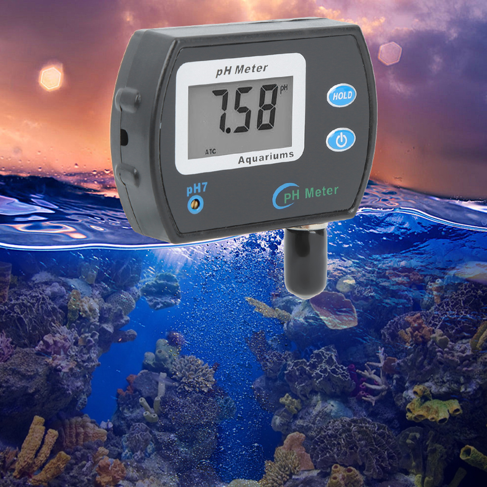 Digitales Lcd-ph-meter Zur Wasserqualitätsprüfung In Aquarien Und Schwimmbädern, Eu-stecker 220 V