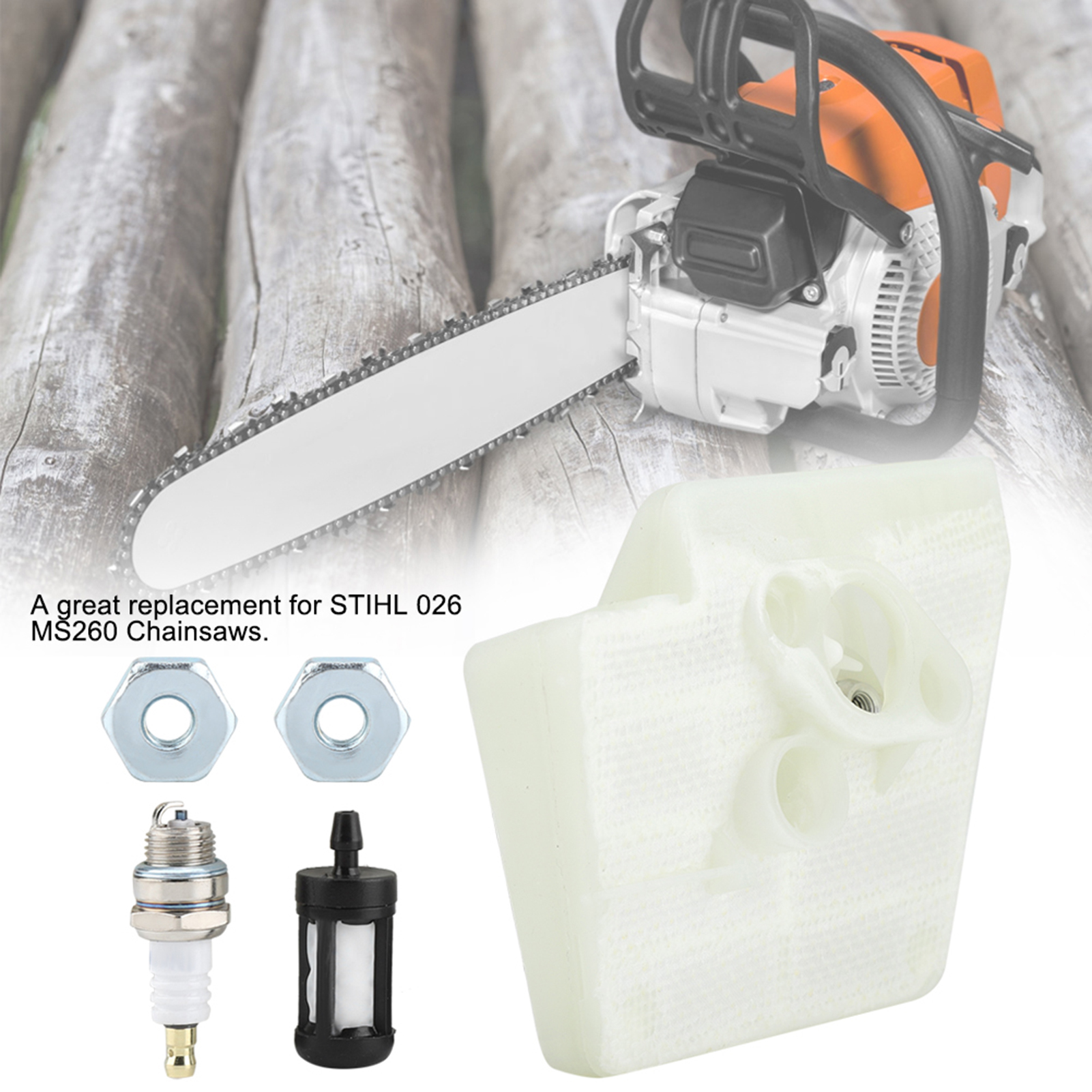 Luftfilter-, Zündkerzen-, Schienenmuttern- Und Kraftstofffilter-set Für Stihl 026 Ms260 Kettensäge