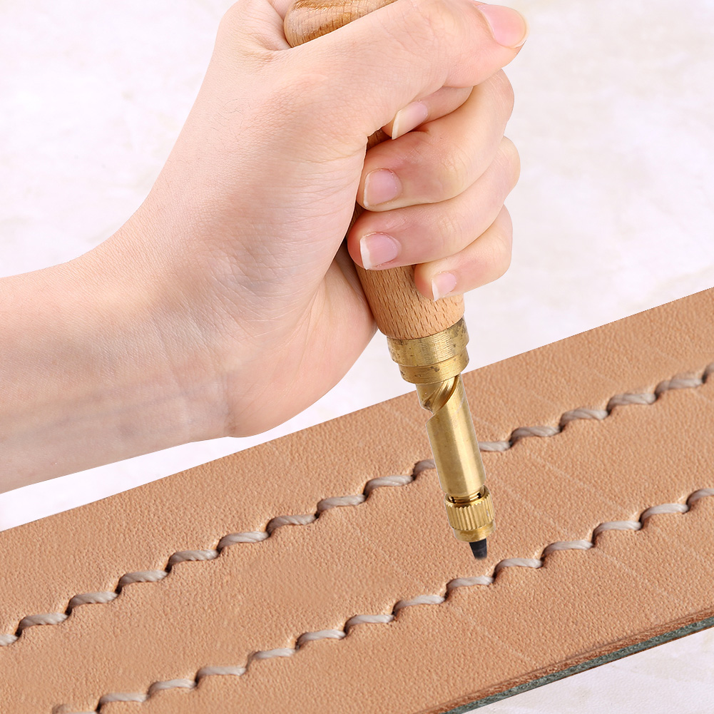 Automatische Lochzange Mit Holzgriff Und 1,5–4 Mm Spitzen Für Leder-diy-bastelarbeiten.