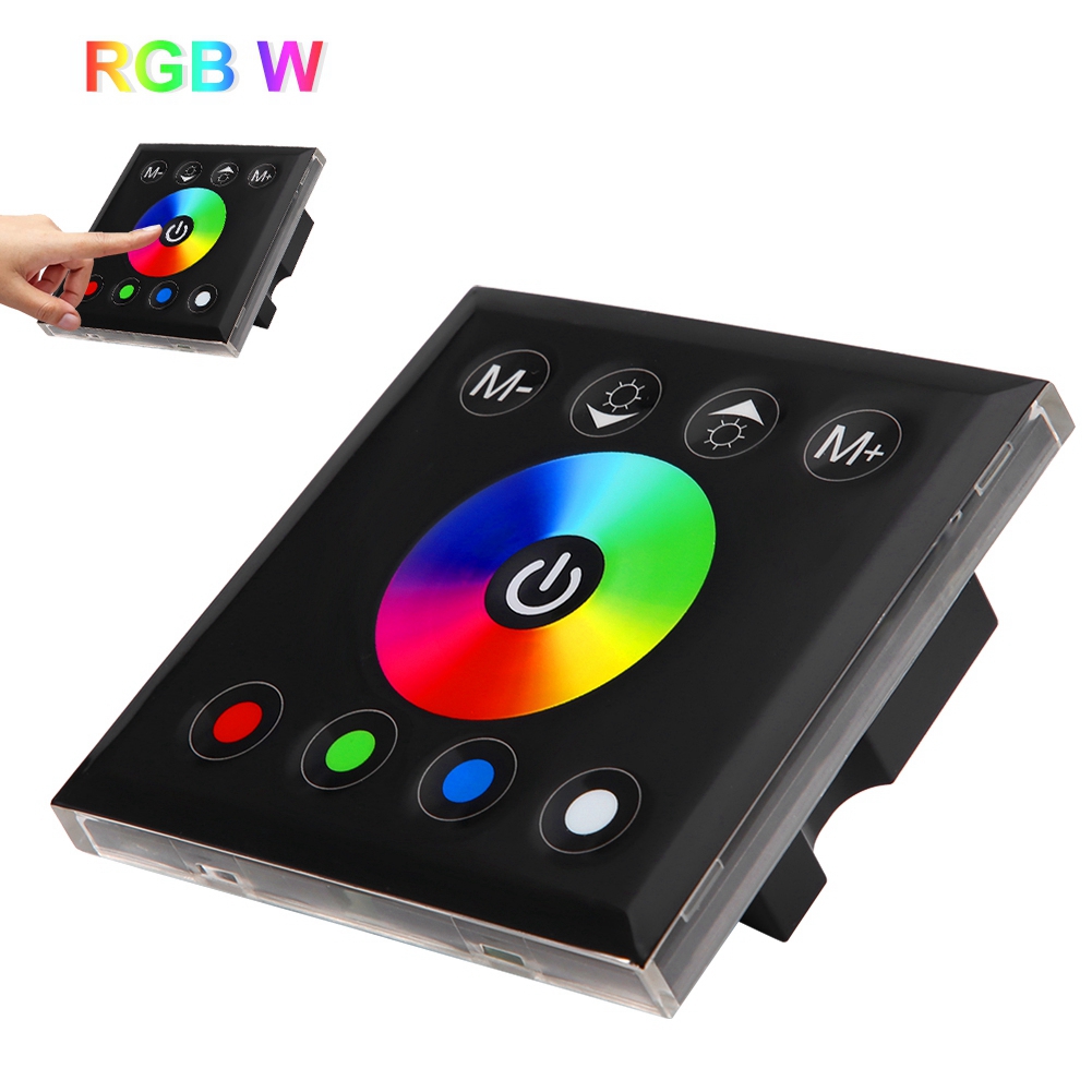 Wandmontierter, Farbiger Rgbw-led-touchpanel-controller/dimmerschalter Für Led-streifen, Schwarz