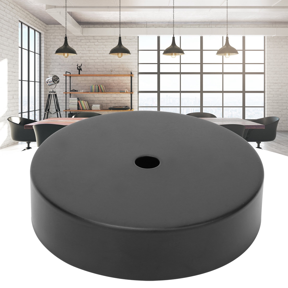 Runde Deckenleuchtenfassung Aus Aluminium, Schwarz