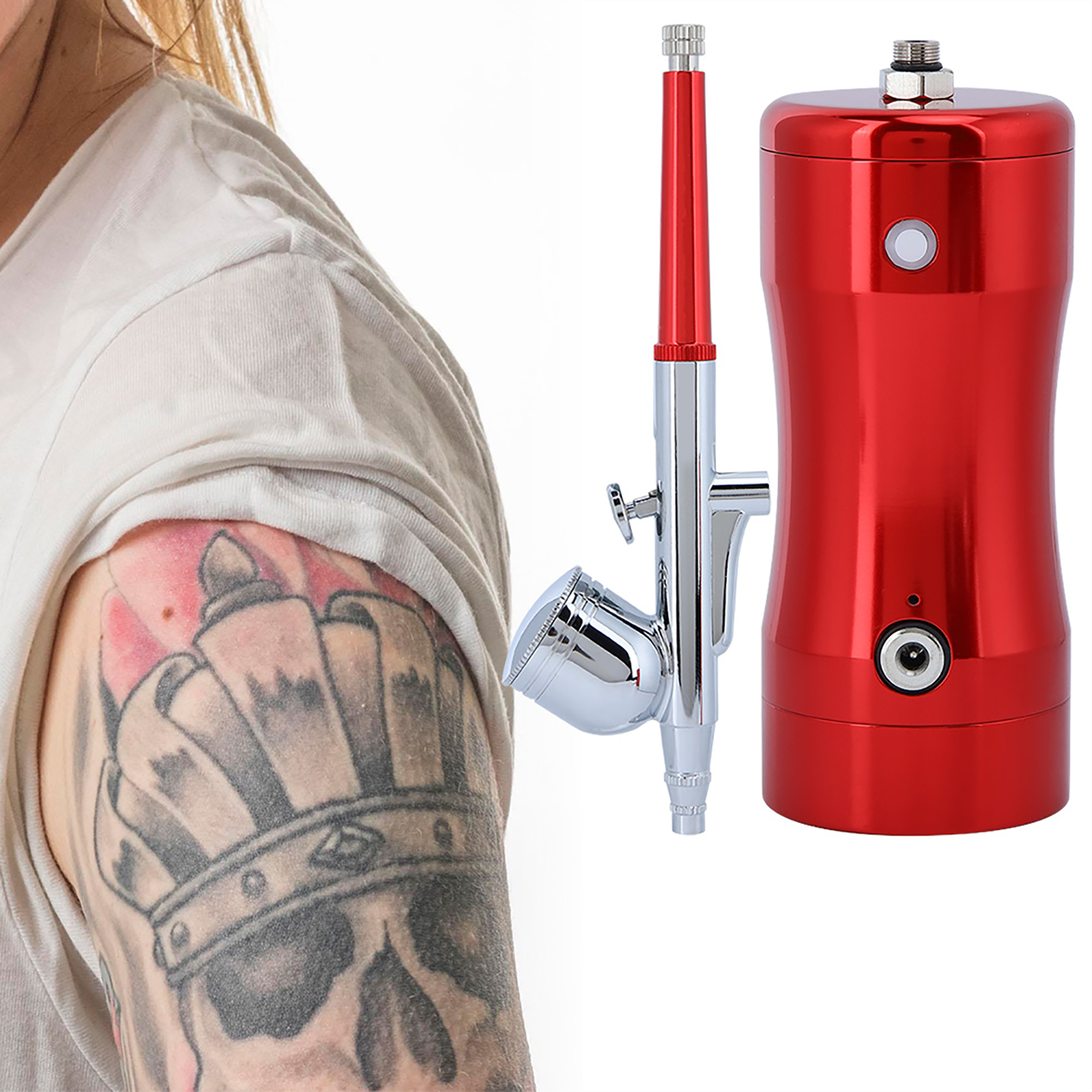 G12 Pumpe 0,3 Mm Mini 7 Cm³ Airbrush-set Sprüh-airbrush-set Reinigungswerkzeug (rot)