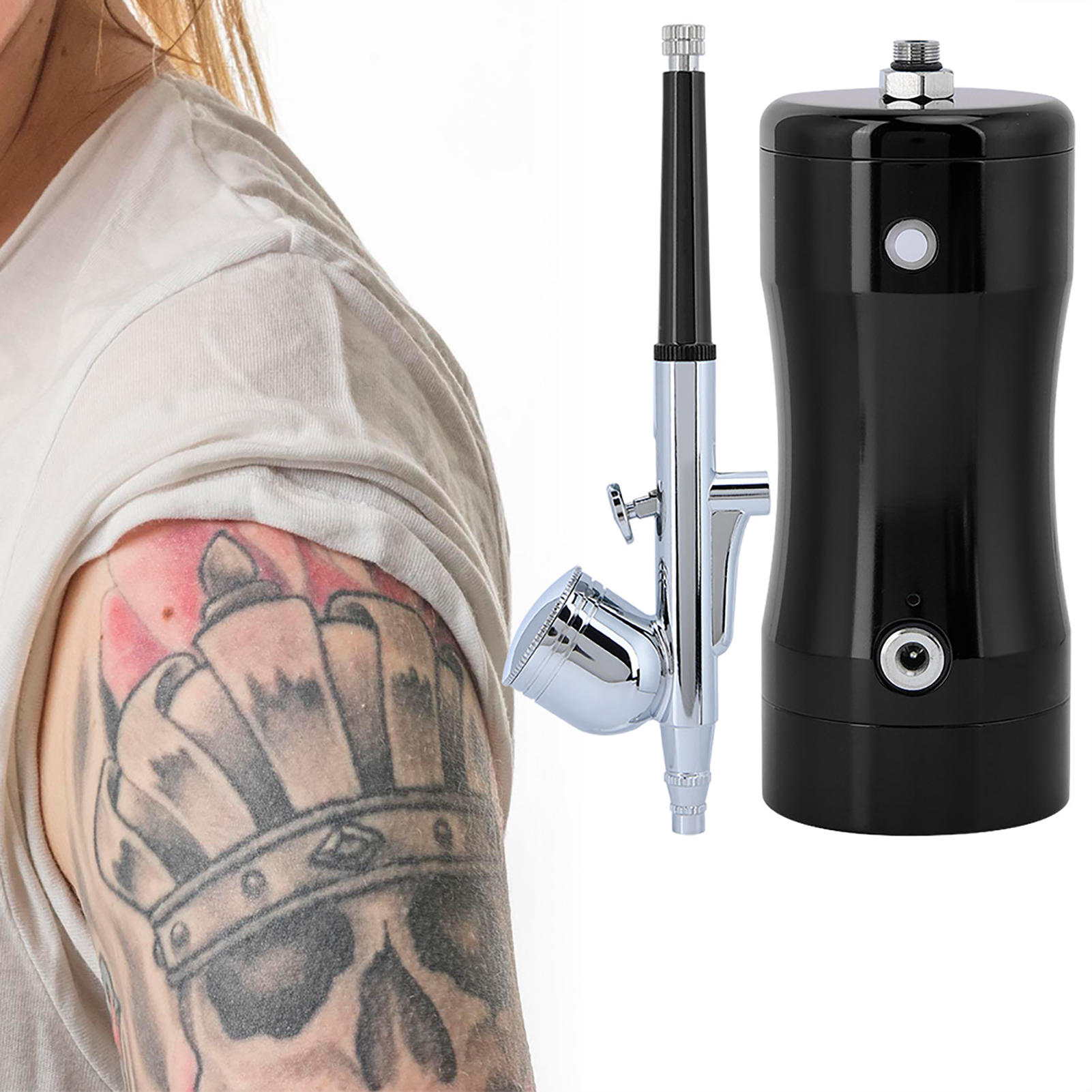 G12 Pumpe 0,3 Mm Mini 7cc Airbrush Kit Sprüh-airbrush-set Reinigungswerkzeug (schwarz)