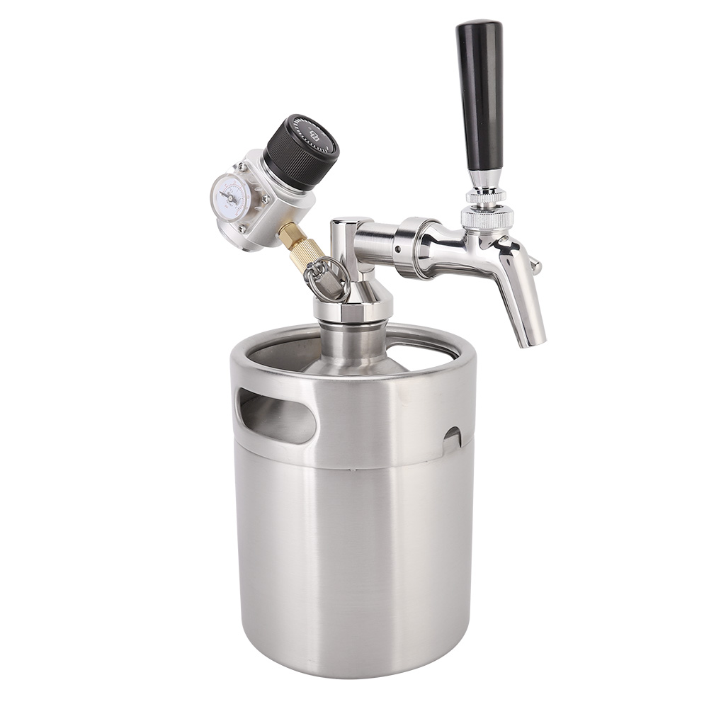 2-liter-edelstahl-brauset (mini-fass) – Zapfhahn, Zapfhahn, Fass Und Manometer