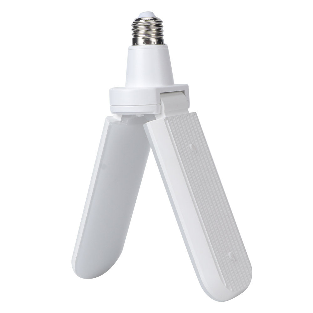 22w E27 185-265v Led Faltbare Superhelle Lampe Mit 2 Flügeln, Ventilatorleuchte Für Lagerhalle, Garage Und Haushalt, Kaltweiß