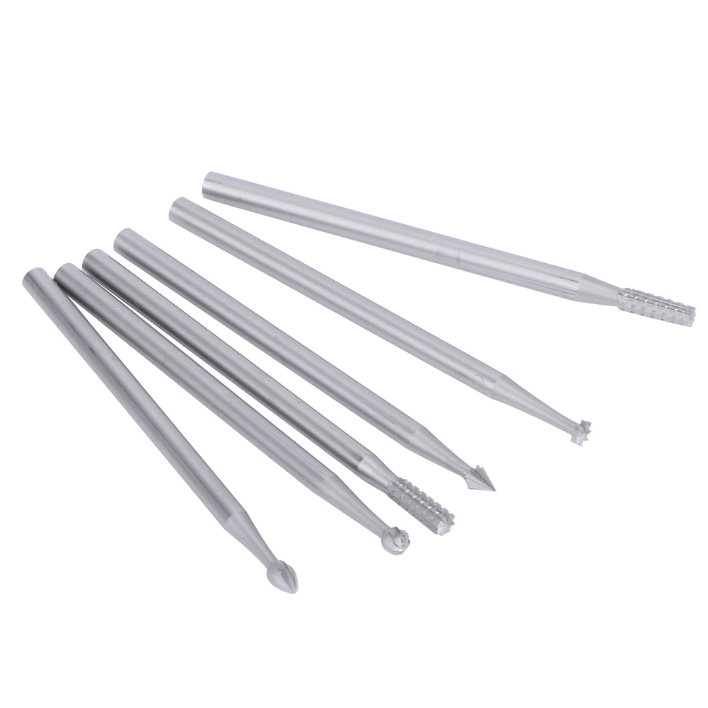 6-teiliges Set, 2,35 Mm Griff, Wolframstahl-fräser, Schnitzmesser, Gravierwerkzeug, Größe L