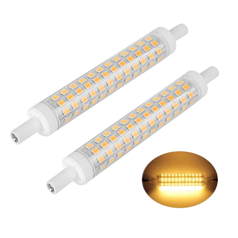 2 Stück R7s 10w 120 Led-glühbirne, Doppelseitiger Halogenlampenersatz, Ac85-265v (warmweiß)