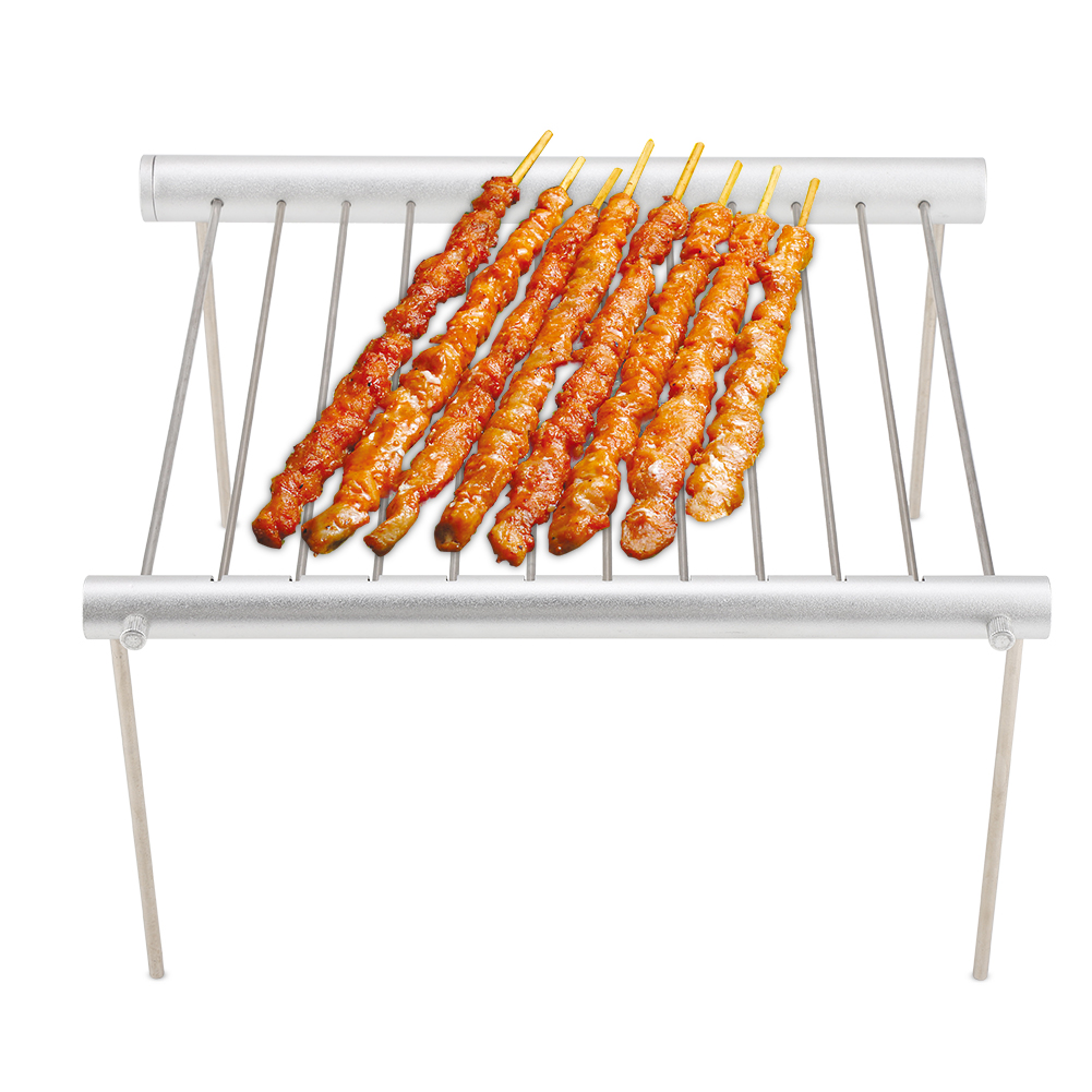Tragbarer, Kompakter Campinggrill Aus Edelstahl, Faltbar, Grillrohr, Outdoor-rucksack