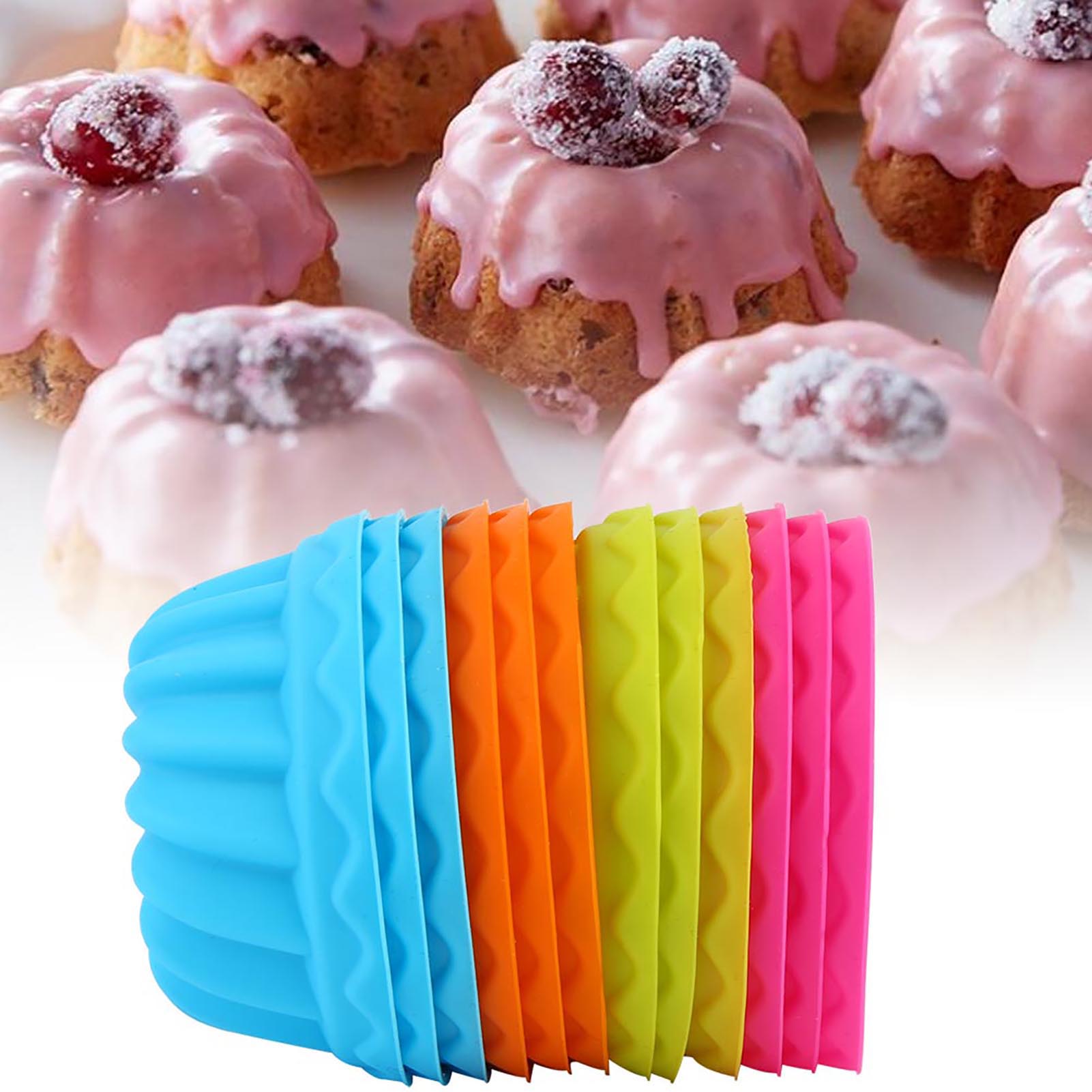 12 Mini-kürbis-silikon-muffinförmchen, Antihaftbeschichtet, Für Gebäck Und Muffins