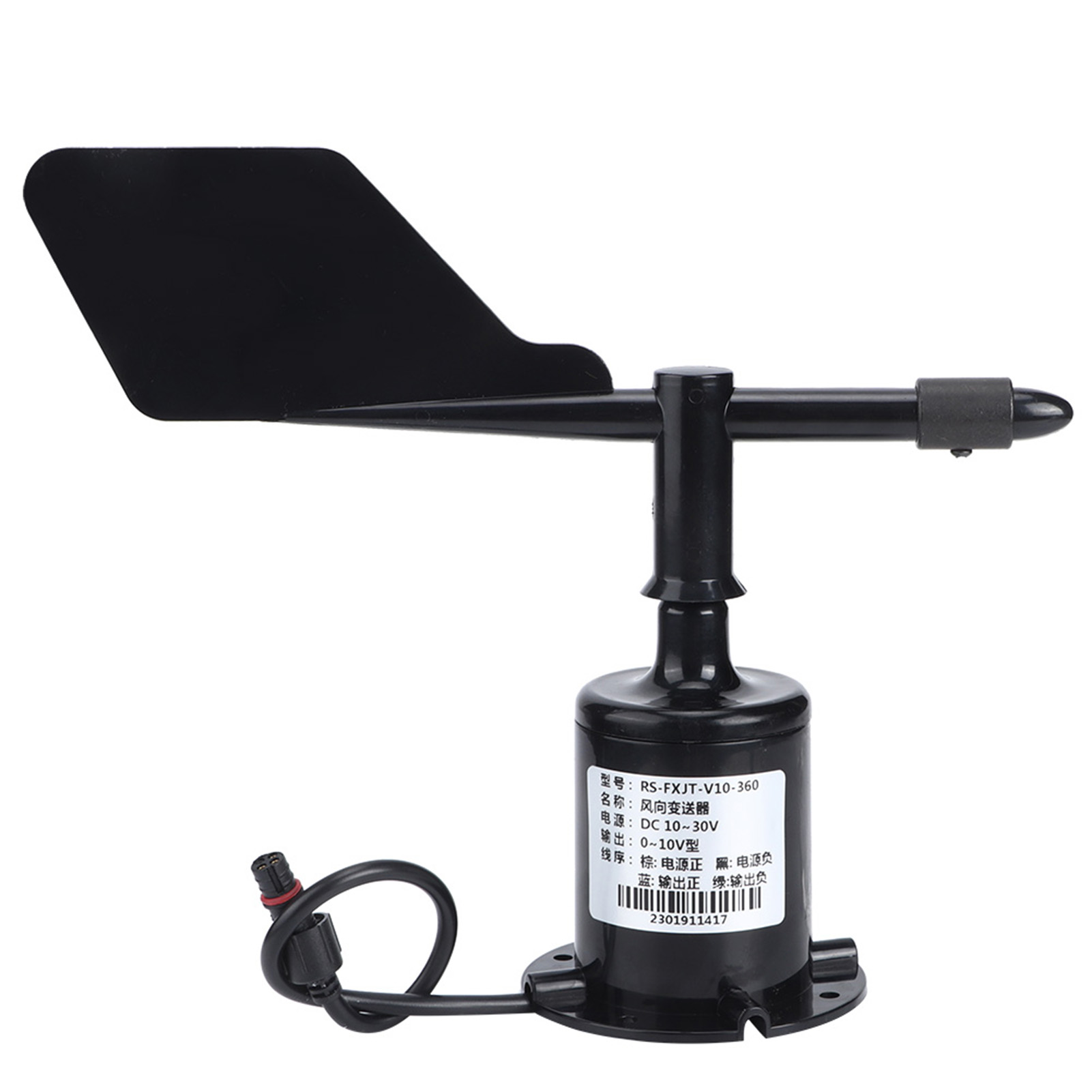 360°-windmessumformer, Windgeschwindigkeitsmesser, Anemometer, Messgerät Für Umgebungswetter, 0–10 V, 0,7 M Patchkabel