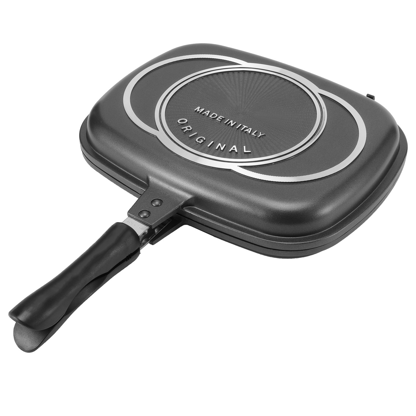 Grillpfanne, Doppelseitig, Tragbar, Mit Anti-verbrennungsgriff, Küchenutensilien, Grilltopf, 32 Cm / 12,6 Zoll
