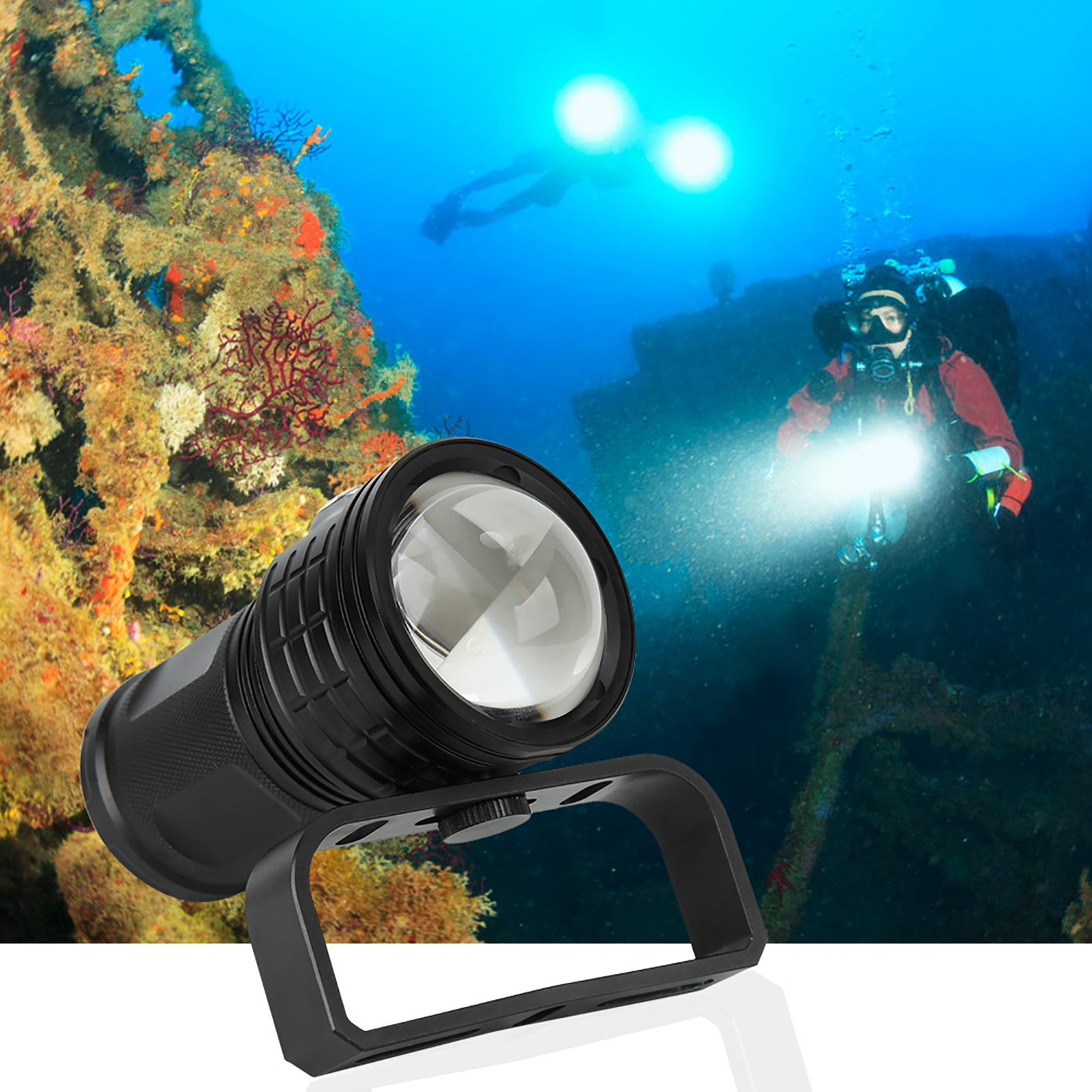 Qx3 400lm Wasserdichte Led-taschenlampe Cob Unterwasser 100m Fotografie Video Tauchen Fülllampe