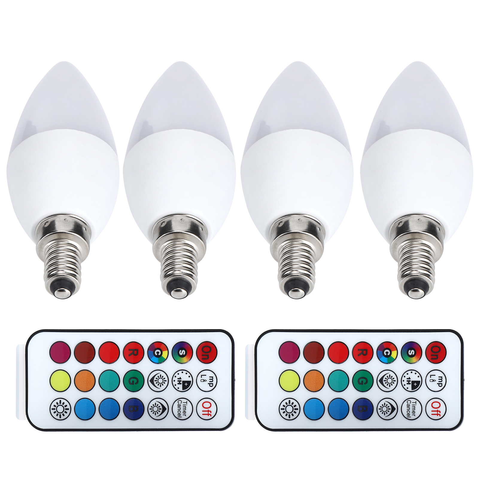3w Rgb-farbwechsel-kerzenlampe Mit Fernbedienung Für Die Heimdekoration 85265v (e14 Rgb Reinweiß 6000k)