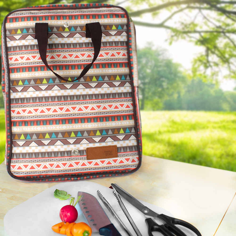 5-teiliges Outdoor-küchen-set Aus Edelstahl: Grillmesser, Schneidebrett, Picknicktasche, Einfache Utensilien