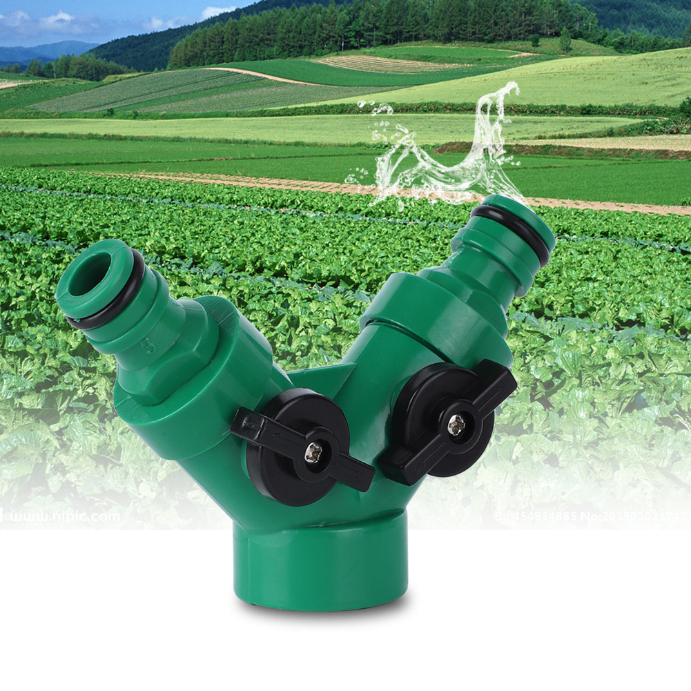 Zweiwege-rohrverteiler, Schlauchverteiler, Gartenwasserhahnadapter Mit Ventil