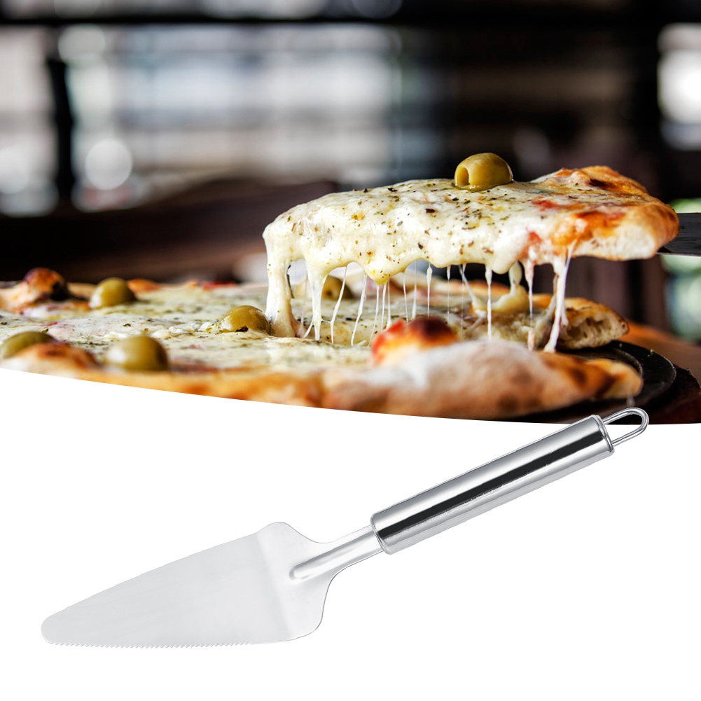 2 Stück Multifunktionale Dreieckige Pizzaschneider Und Spatel Aus Edelstahl – Küchenzubehör