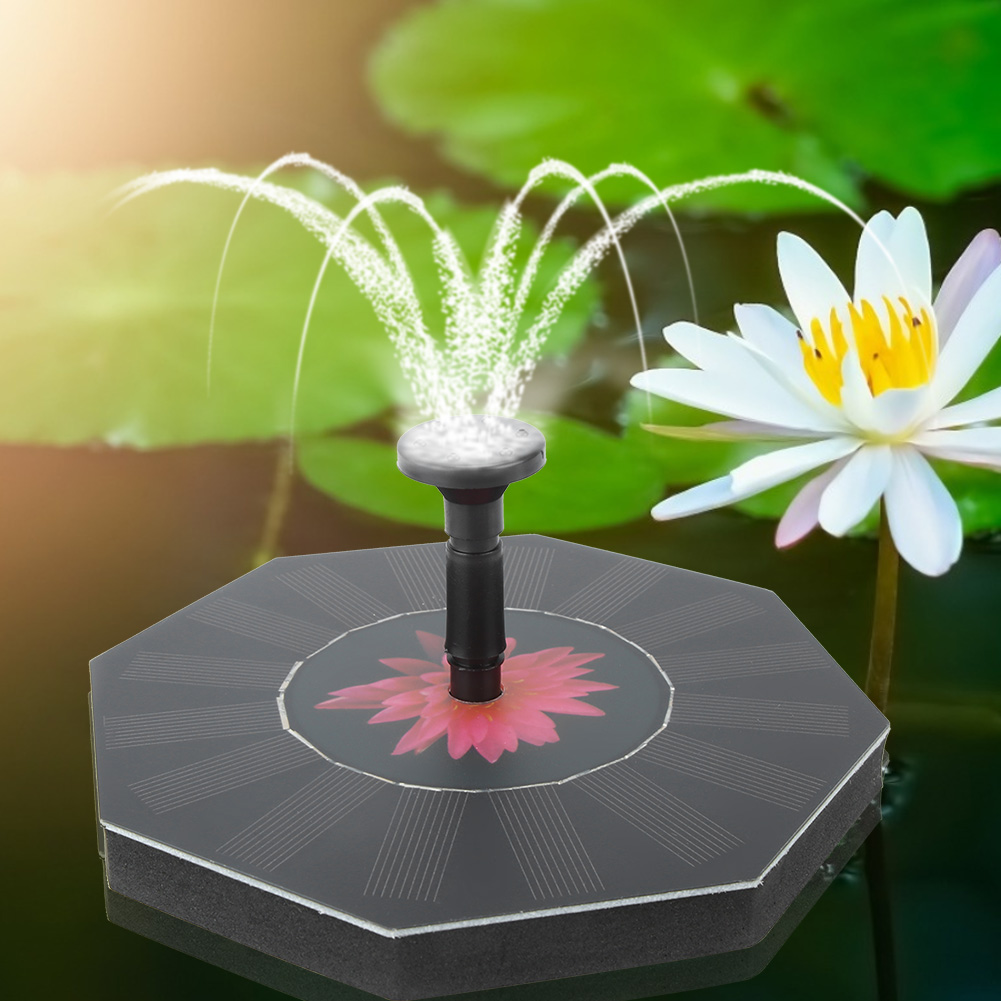 Achteckige, Solarbetriebene Schwimmbrunnenpumpe, Brunnenzubehör, Gartendekoration