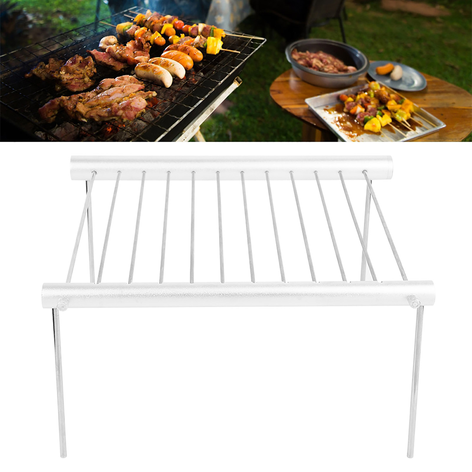 Tragbarer, Faltbarer Edelstahl-holzkohlegrill Für Camping, Kochen Im Freien Und Picknicks