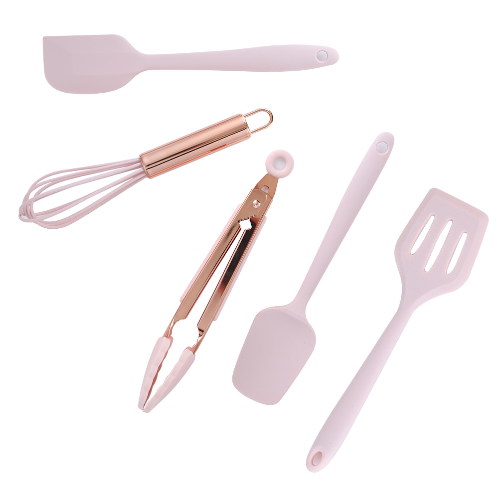 5-teiliges Küchenhelfer-set Aus Silikon: Silikonspatel, Schaber, Schneebesen, Kochutensilien