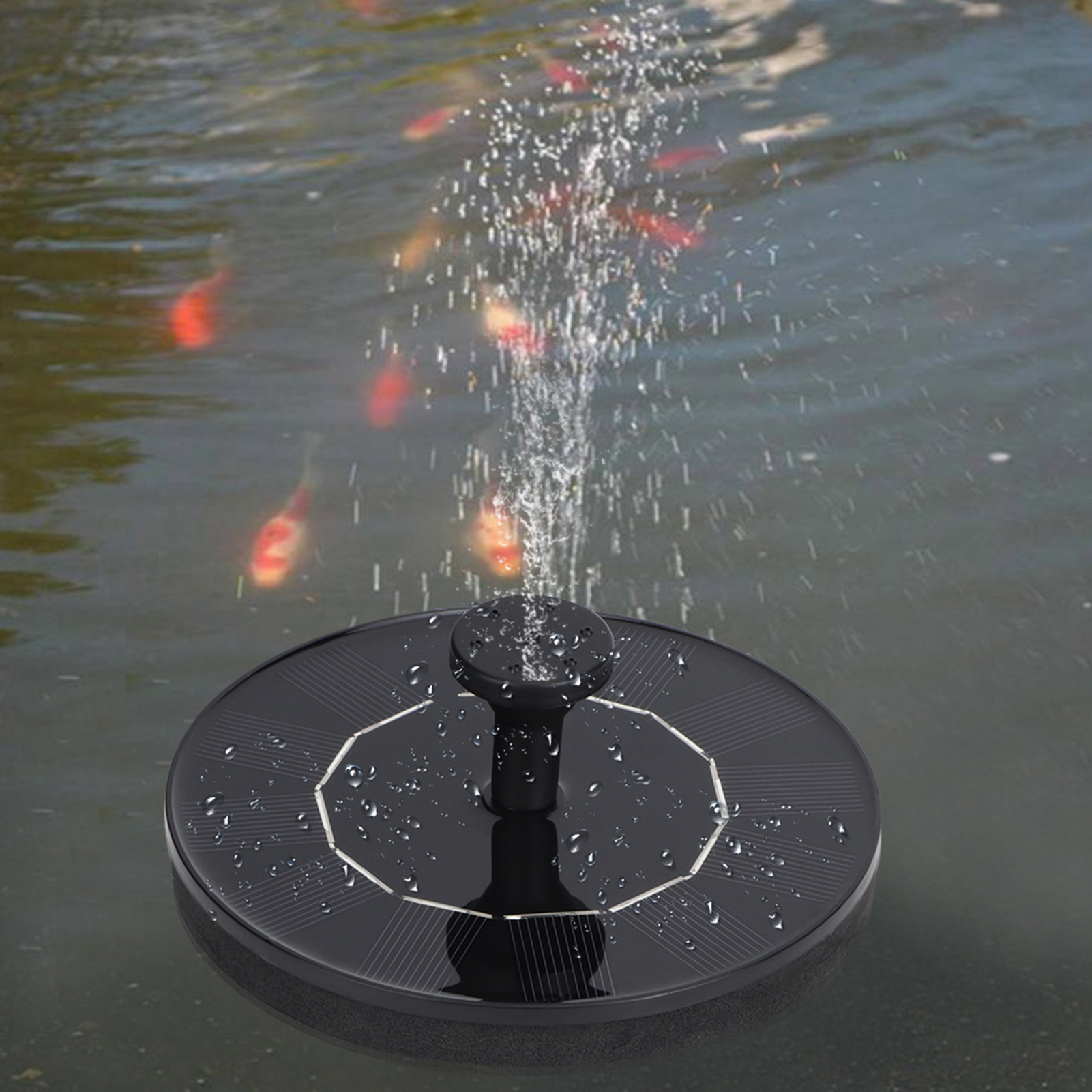 Solarbetriebenes Schwimmendes Springbrunnen-vogeltränken-wasserpumpen-gartenteichbrunnen-set