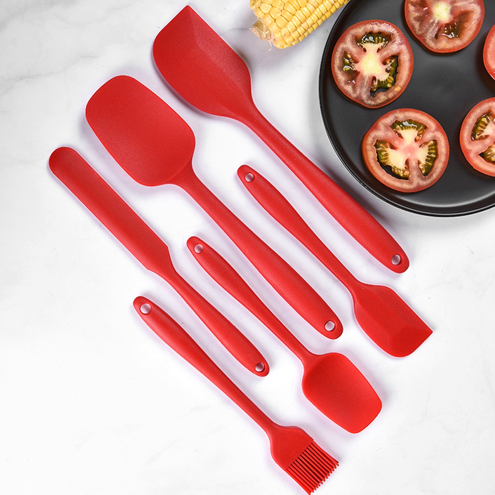 6-teiliges Set Silikonspatel, Sahne- Und Butterschaber, Pinsel, Löffel, Küchenhelfer Zum Kochen Und Backen