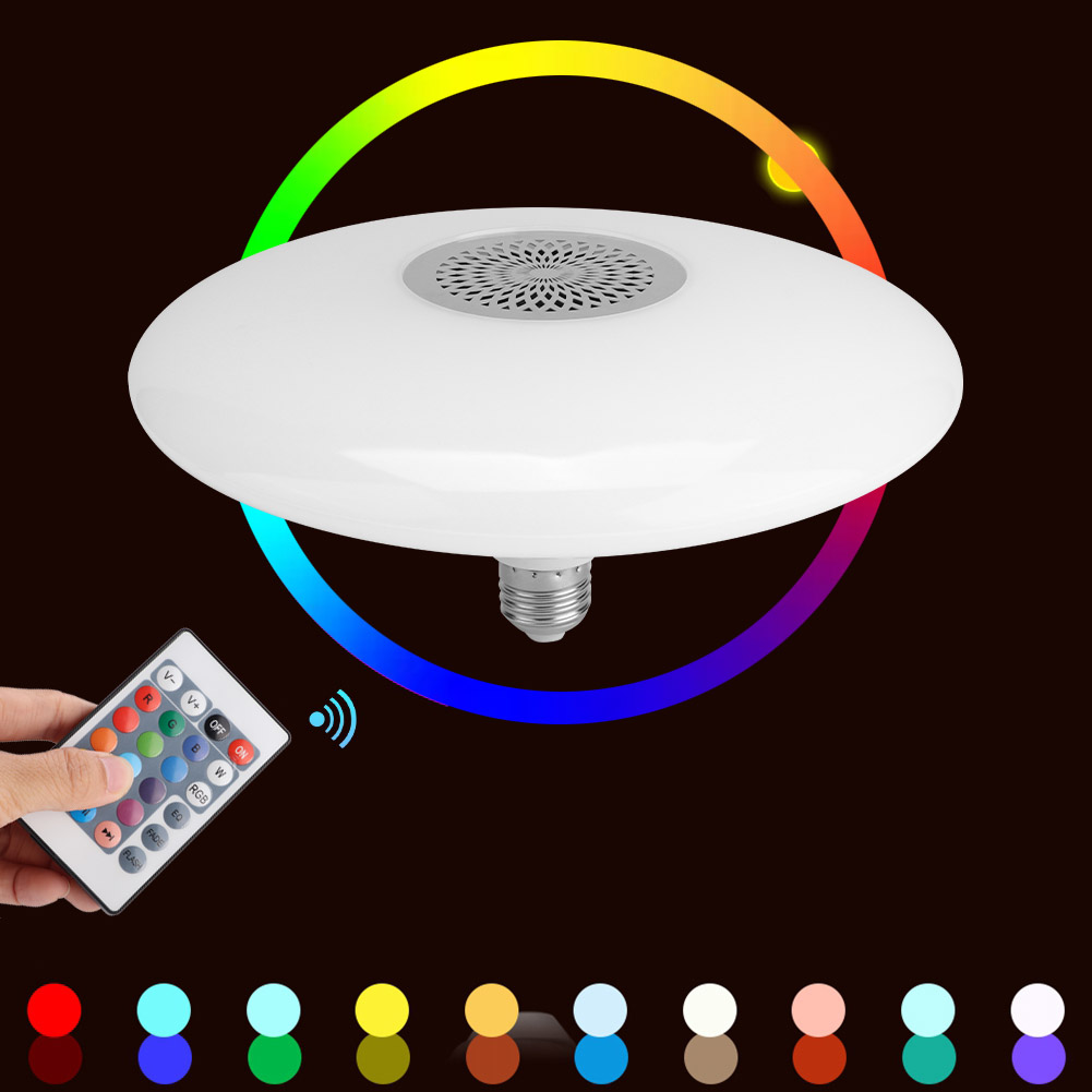 30w E27 Rgbw Led-glühbirne Mit Fernbedienung, Bluetooth, Sprachausgabe Und Musikwiedergabe, Ac85-260v