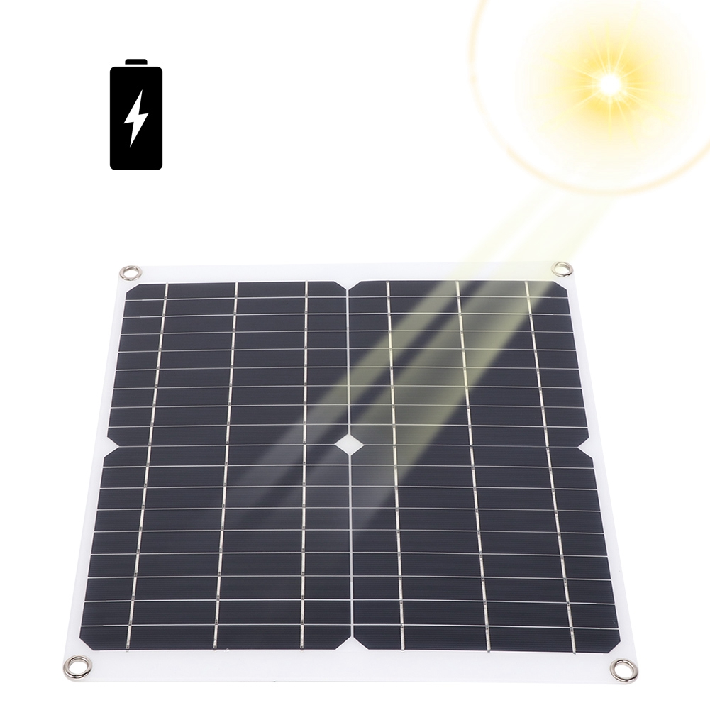 Tragbares Solarpanel-ladegerät Mit Zwei Usb-anschlüssen Und Clip Zum Laden Des Solarpanels Für Camping Und Outdoor-aktivitäten