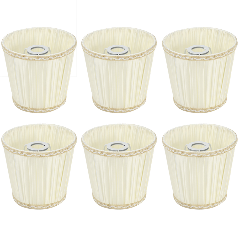 6er-pack Stofflampenschirme, Beige, Ersatz Für E14-fassung, Für Kronleuchter Und Wandlampen