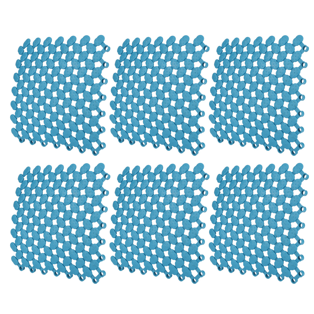 6 Stück 20x20cm Rutschfeste, Ineinandergreifende Bodenmatten Für Küche, Badezimmer, Dusche, Pool, Balkon (blau)