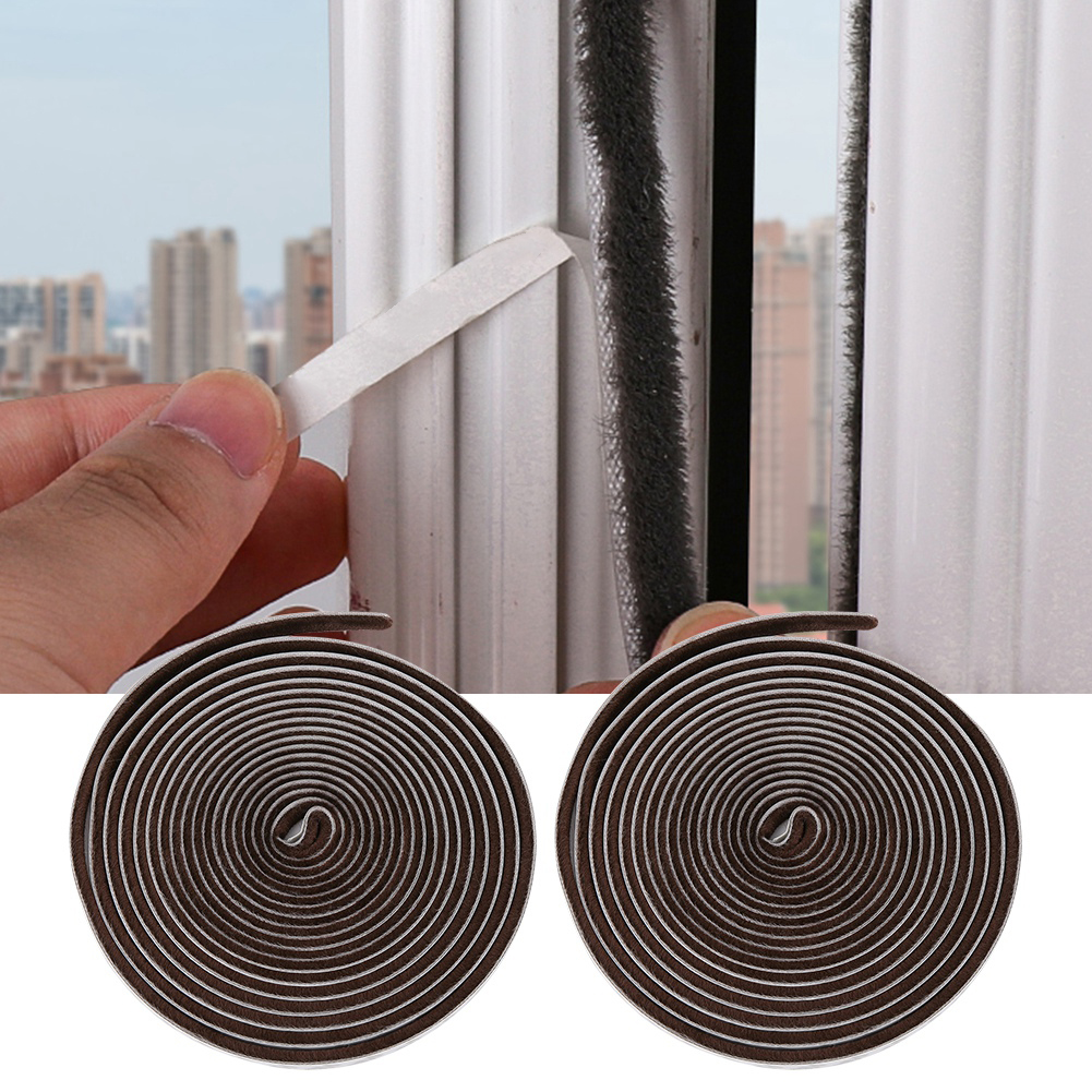 2 Stück 9x5mm Selbstklebende Dichtungsstreifen Für Haushalt, Türen, Fenster Und Autos, Staubdicht Und Winddicht, Braun, 5m