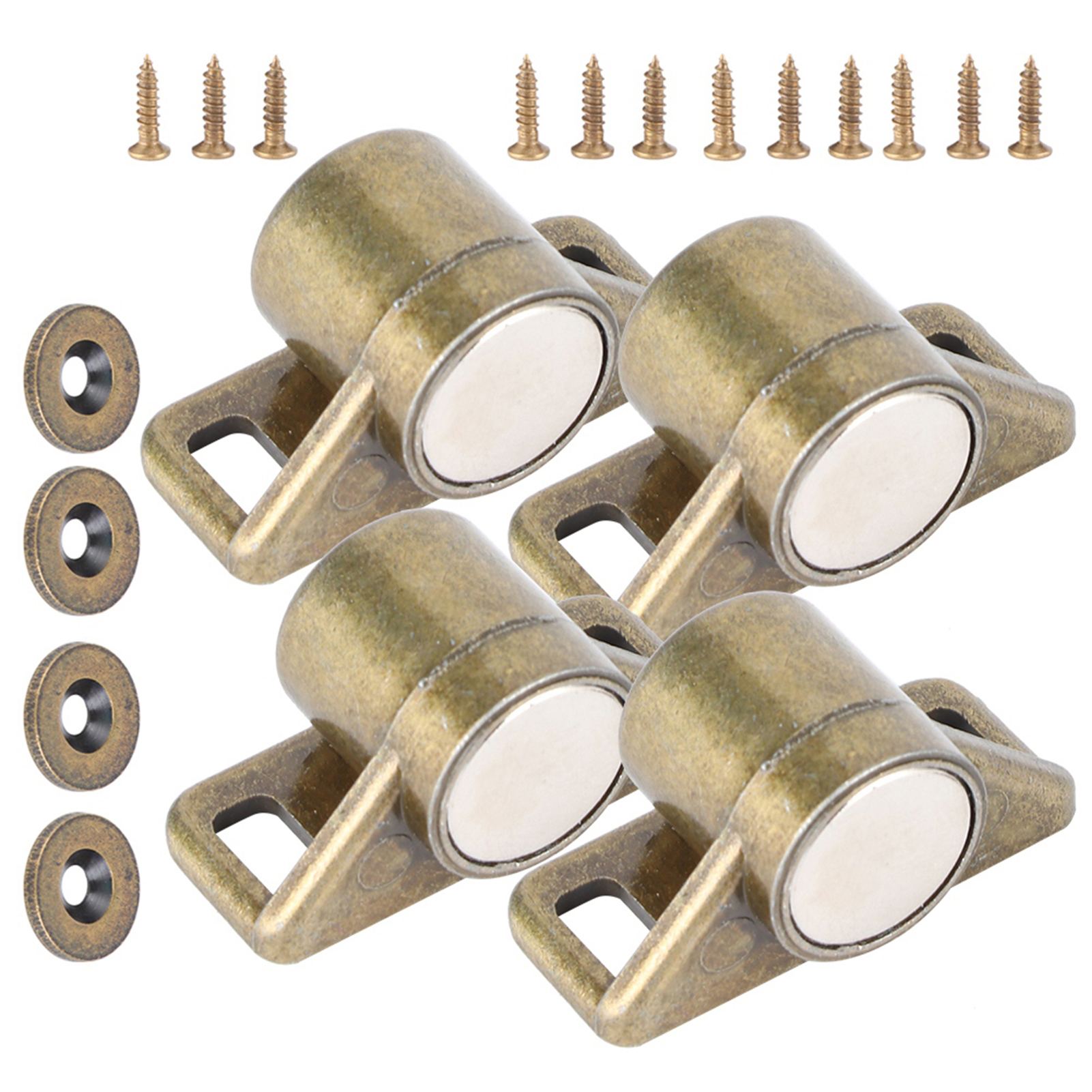 4 Stück Vintage-türverschlüsse Aus Zinklegierung Mit Magneten, Schrankbeschläge, Zubehör, Grün/bronze