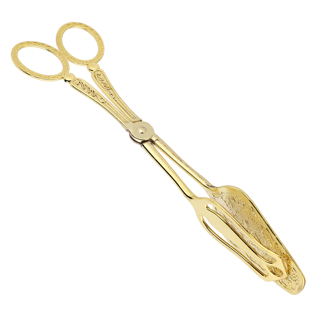 Brotzange, Gemüsezange, Kuchenzange, Buffetzange, Grillzange (goldener, Spitzer Kopf)