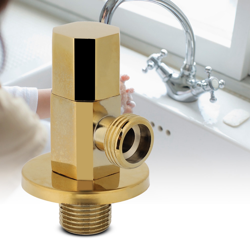 Eckventil Aus Messing, Goldfarben, Für Badezimmer, Wasserregler, Wasserhahn