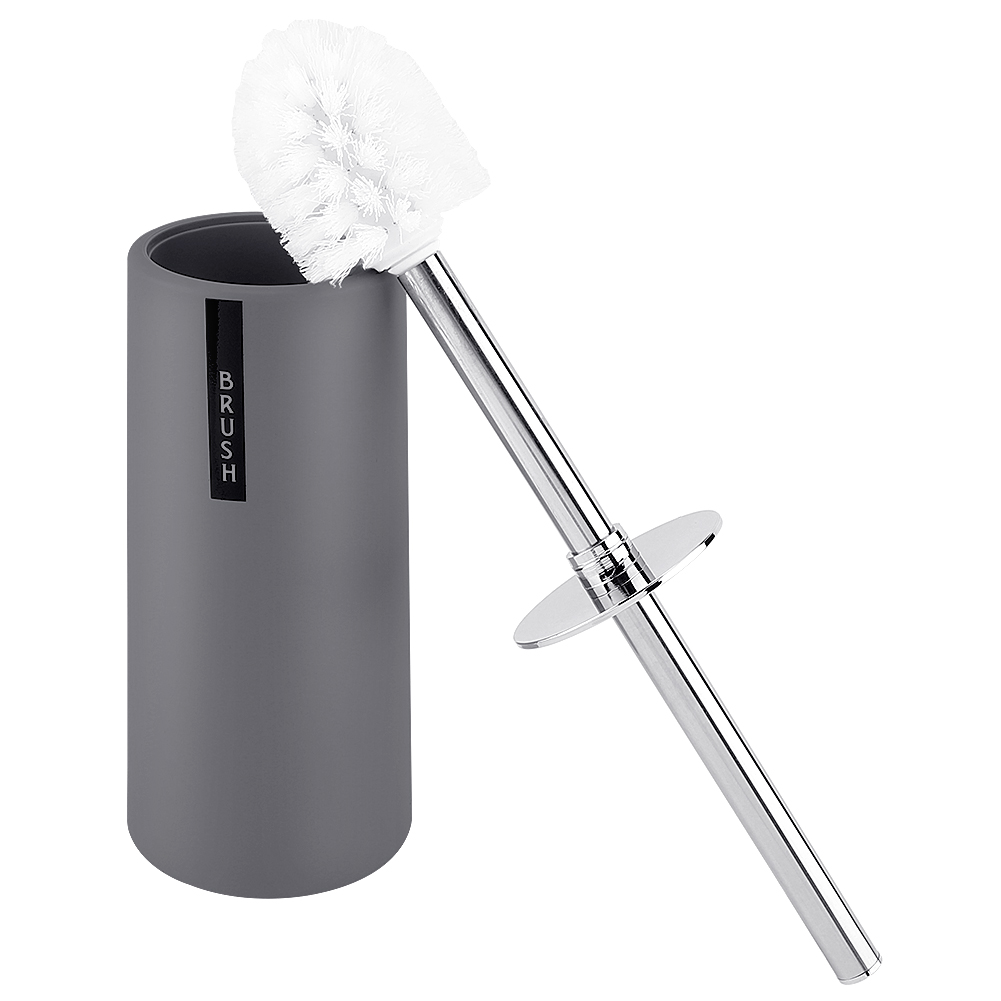Toilettenbürste Mit Halter, Robustem Edelstahlgriff, Verbessertem Scheuerbürsten-set (grau)