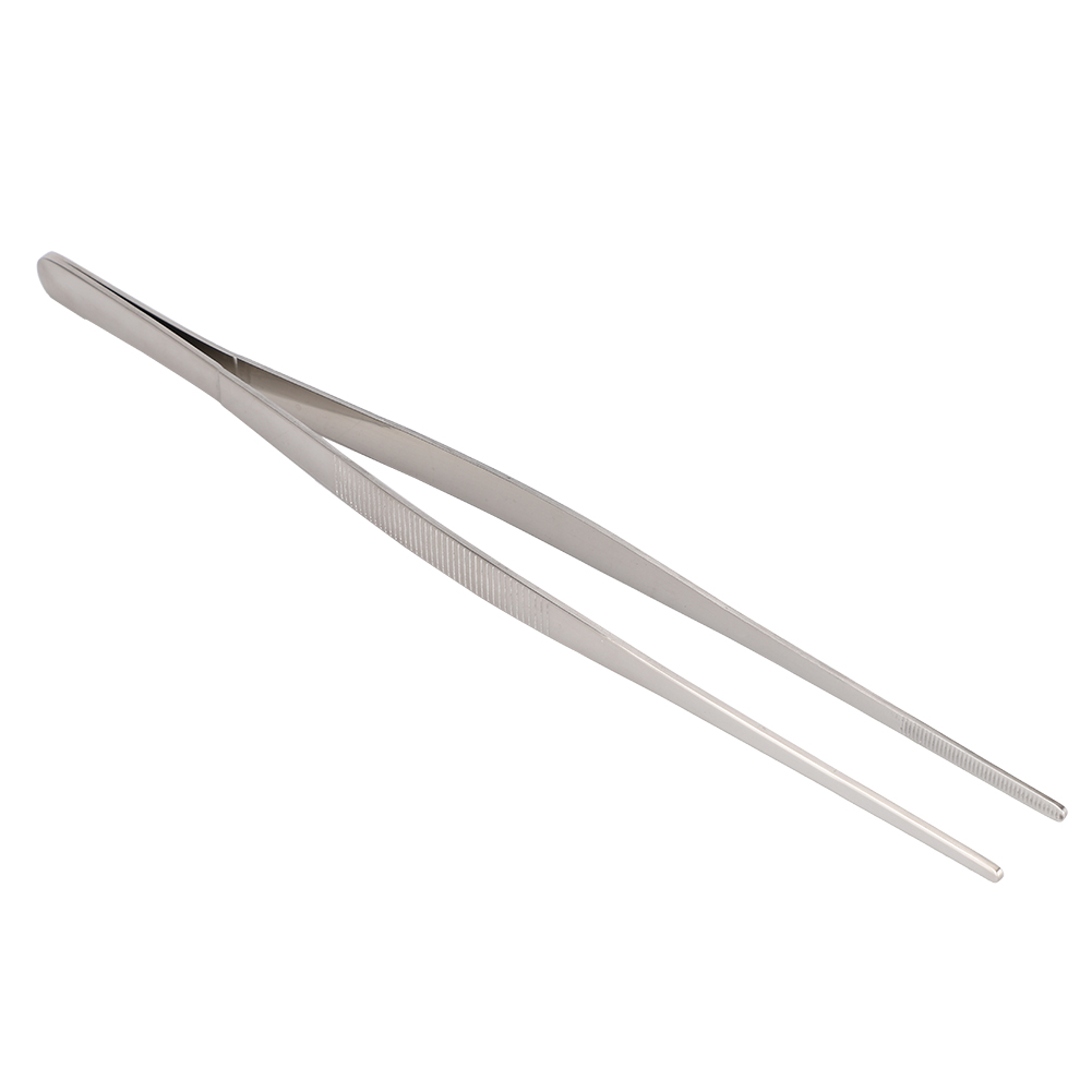 Küchenpinzette Aus Edelstahl Mit Gezahnter Spitze, Lebensmittelzange, Kochwerkzeug Für Den Hausgebrauch, Silber