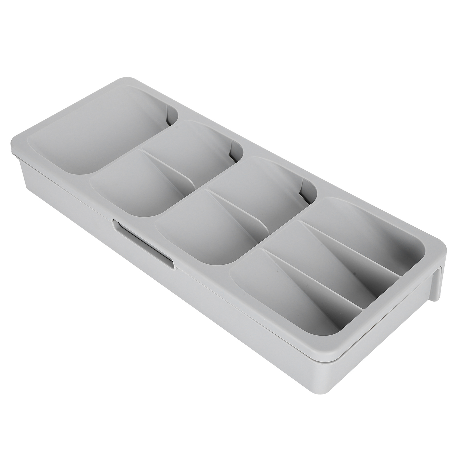 Messer- Und Gabelorganizer Mit Mehreren Ebenen, Löffelhalter, Trennwand, Küchengeschirrbox, Grau