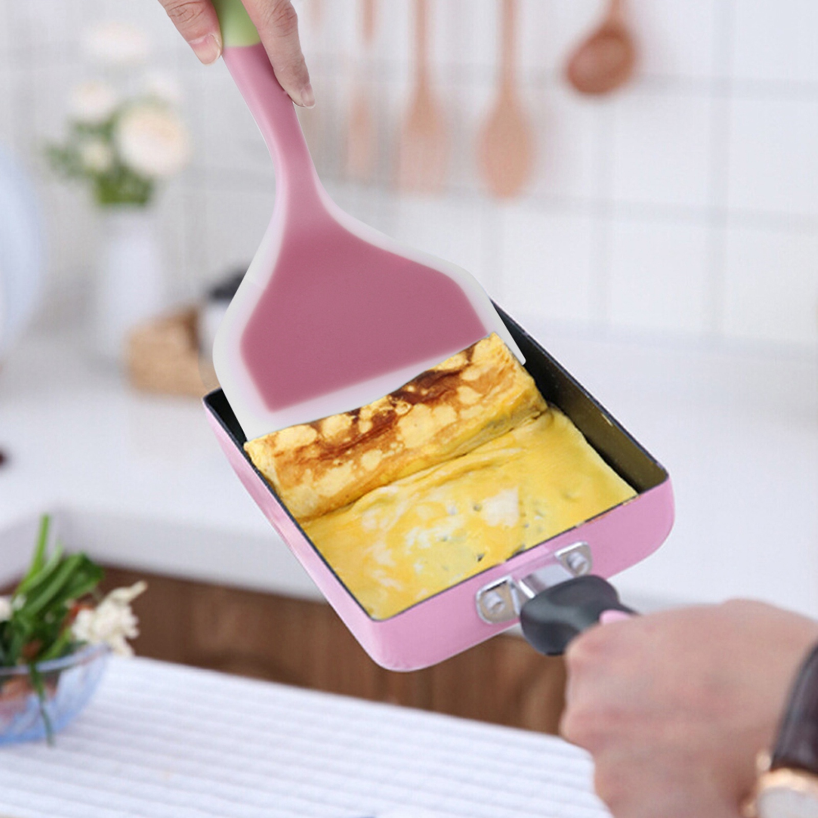 Antihaft-silikon-spatel, Breiter Wender, Kuchen-, Steak- Und Pizzawender, Küchenutensilien (grün)
