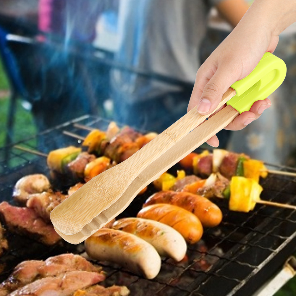 Grillzange Aus Holz, Buffetzange, Brotzange, Steakzange, Küchenklammer, Servierwerkzeug (grün)