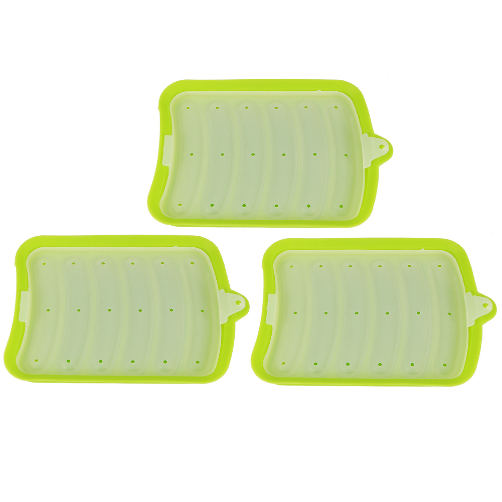 3er-set Silikonformen Für Würstchen Und Hotdogs, Diy-schinkenform, Babynahrungs- Und Backzubehör, Grün