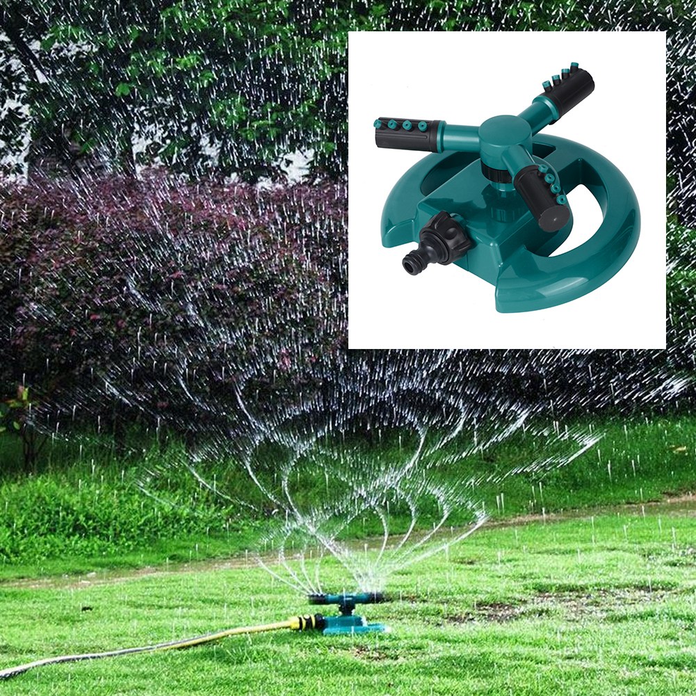 Dreiarmiger, Um 360 Grad Drehbarer Gartensprenger Zur Rasenbewässerung (grün)
