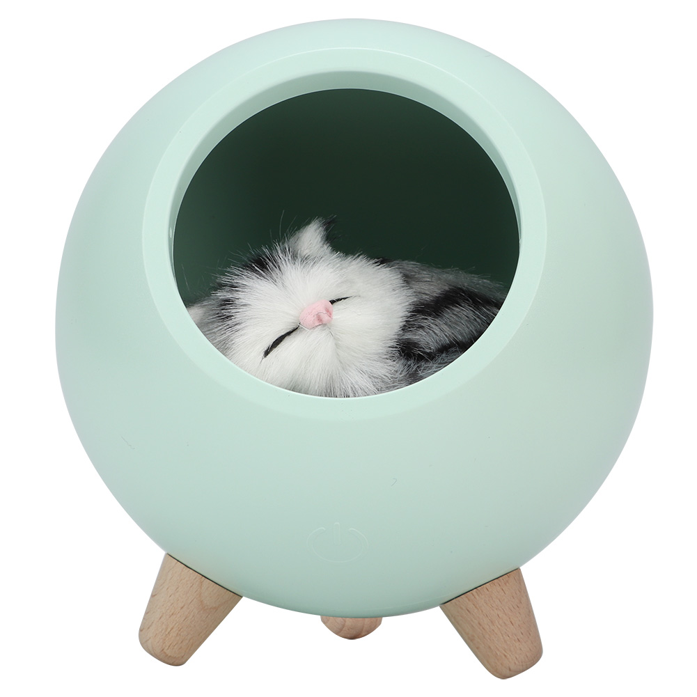 Niedliches Katzen-nachtlicht, Kleines Haustierhaus, Led-nachtlampe, Schlafzimmerbeleuchtung, Stimmungsvolle Lampe, Grün
