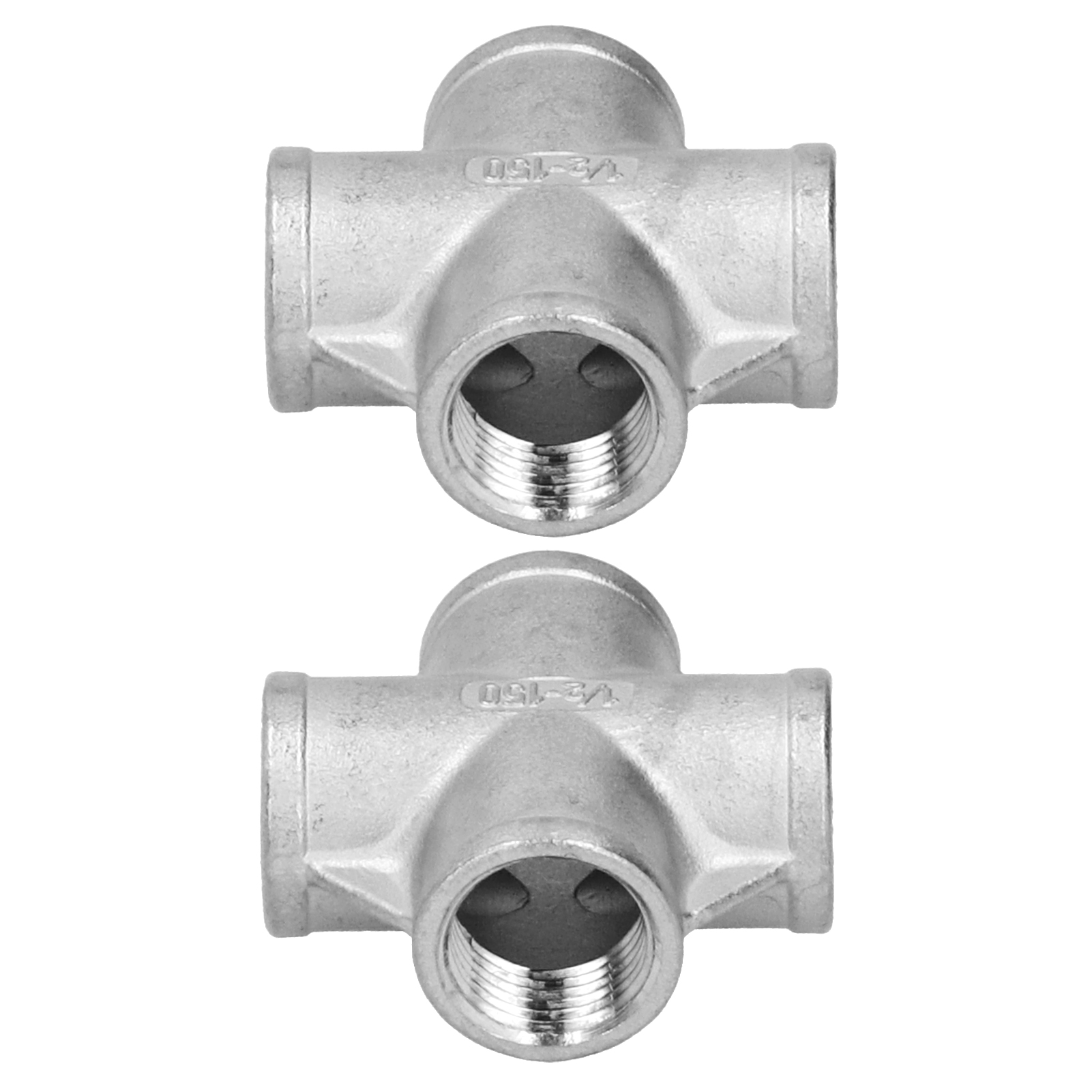 2 Stück 1/2‑150 4‐wege-adapter Npt Edelstahlverbinder Für Heimbrau-rohrverbindungen