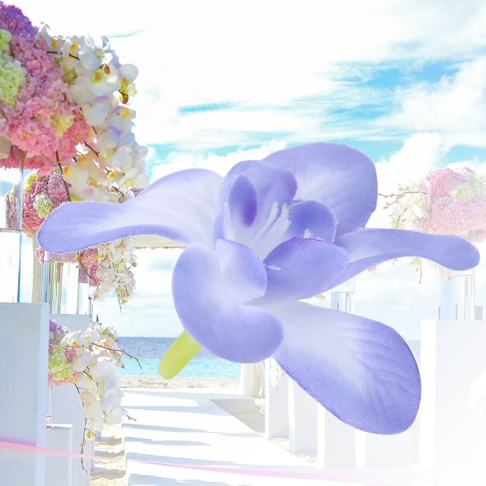 10 Künstliche Orchideen-kunstblumen, Simulierte Blumen Für Hochzeitskranzdekoration, Blau