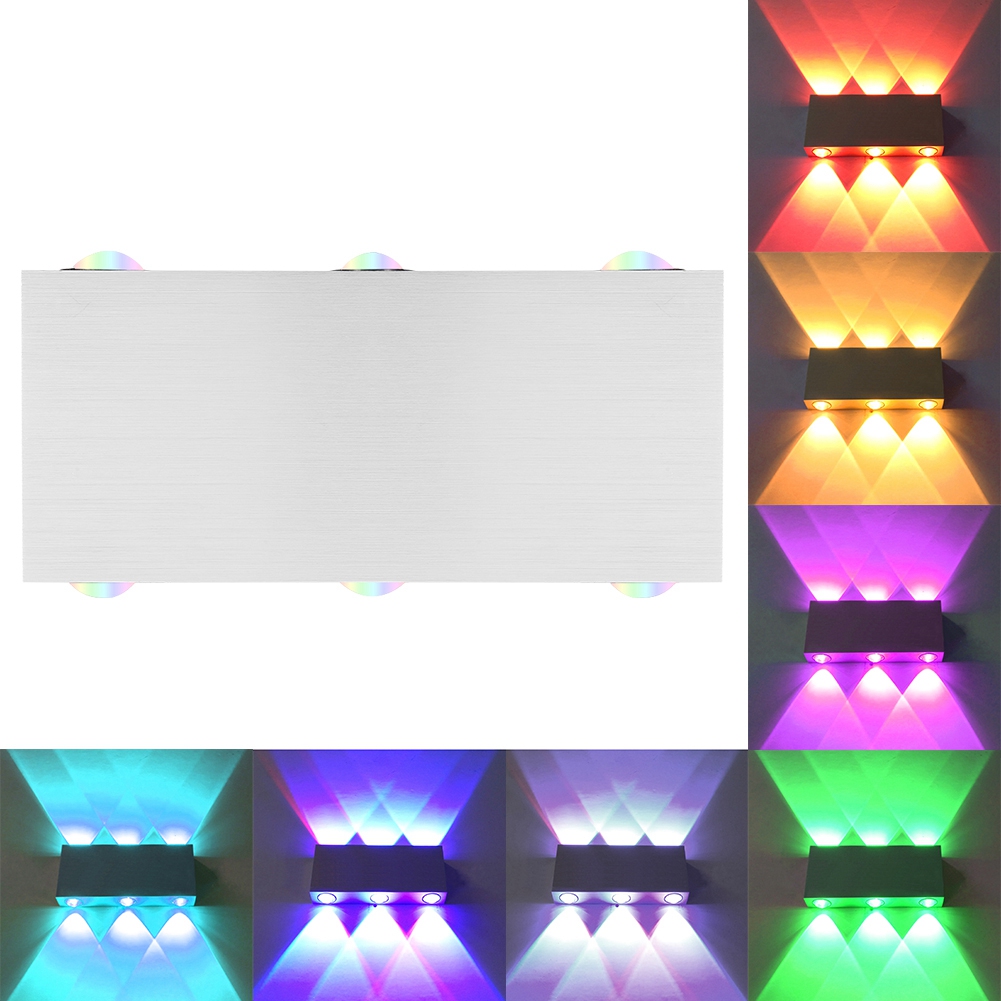 Led-farben-rgb-wandleuchte Aus Aluminium Für Den Innenbereich, Wasserdichte Dekorationslampe Für Schlafzimmer (rechteckig, 6 W)