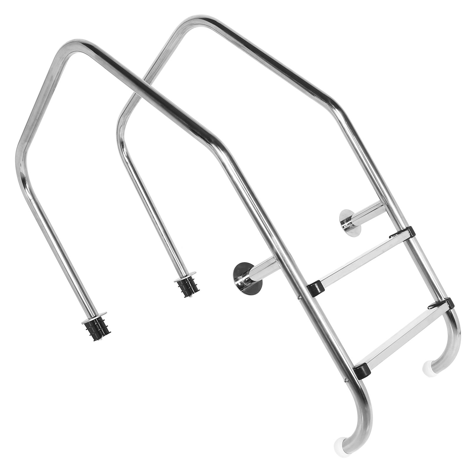 Schwimmbadleiter Mit 2 Pedalen, 304 Edelstahl, Rutschfeste Sicherheitsleiter, Zubehör