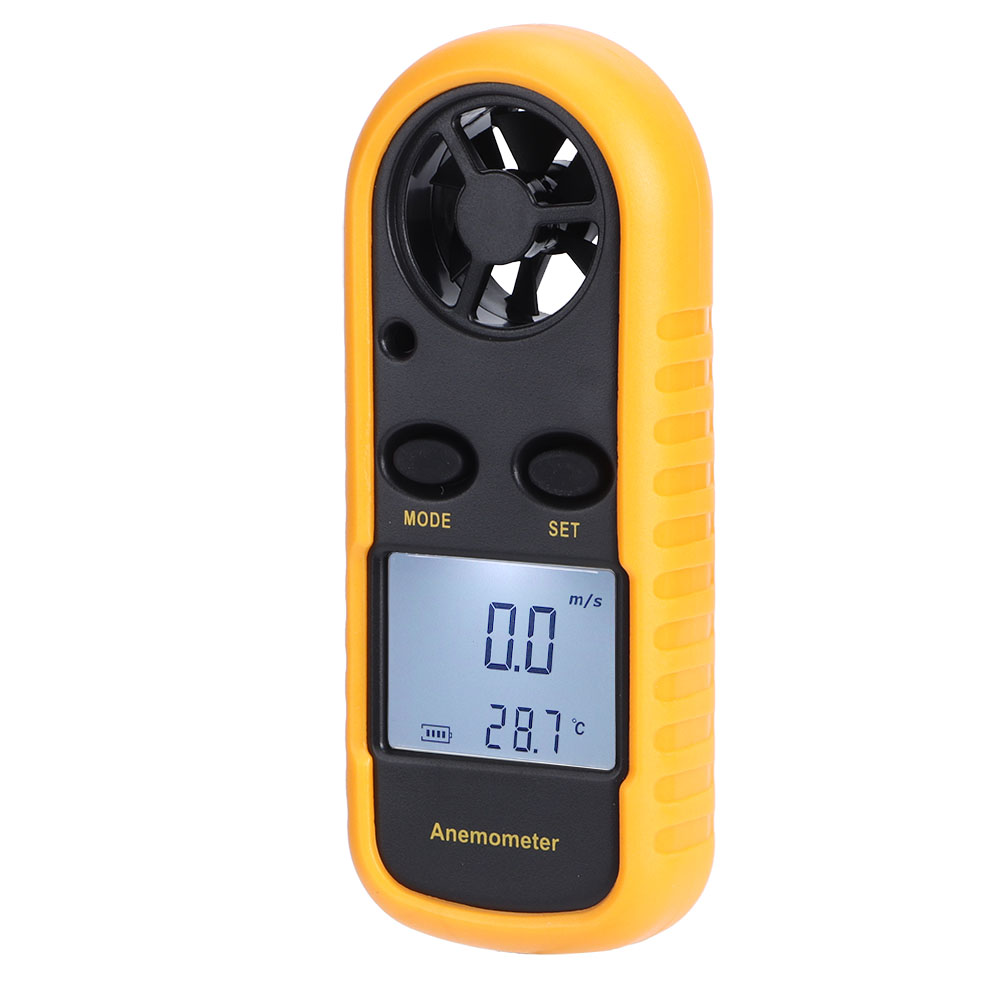 Mini-handanemometer Mit Elektronischem Lcd-display Zur Messung Von Windgeschwindigkeit Und Temperatur
