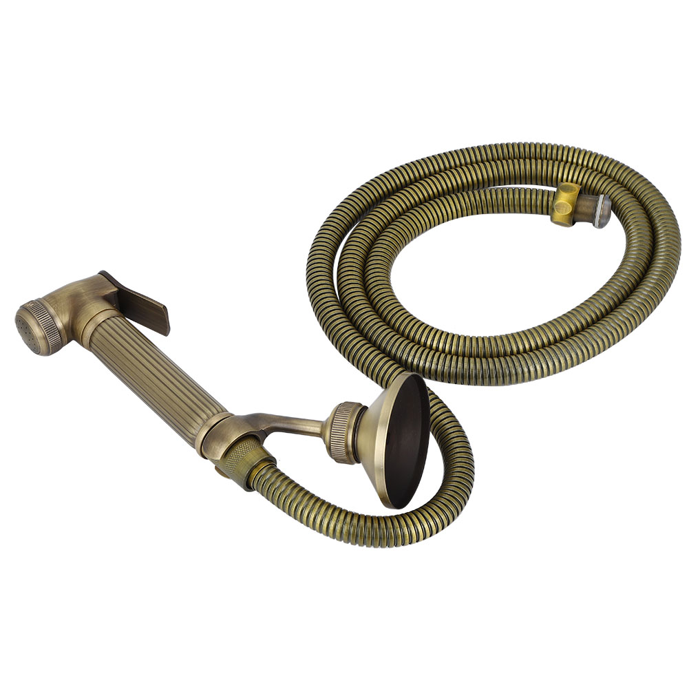 G1/2 Zoll Vintage Kupfer Hand-wc-sitz Bidet-sprühkopf Mit Schlauch Und Festem Sockel Badezimmerzubehör