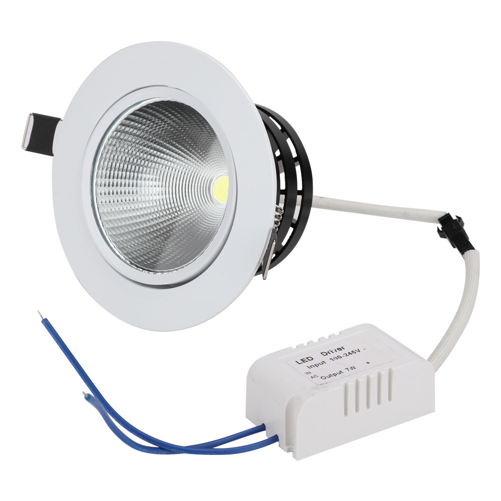 Led-cob-einbaustrahler Für Den Innenbereich, 89 Mm Einbauöffnung, 100–240 V, 7 W, Warmweißes Licht (nicht Dimmbar).